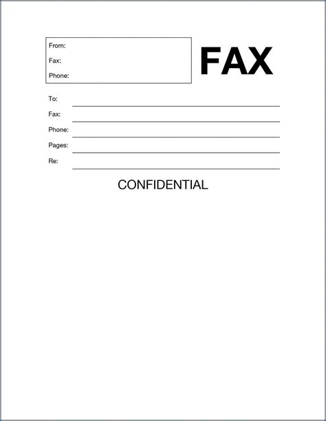 printable fax cover sheet template word
