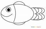 Fish Coloring Cute Pages Colouring Clipart Simple Kids Outline Printable Para Children Cliparts Colorear Pez Hooks Clip Color Outlines Super sketch template