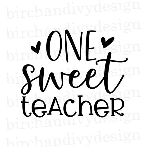 one sweet teacher svg file instant download for cricut or