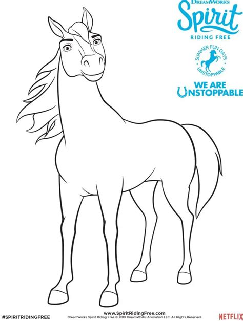 fun spirit horse theme coloring pages