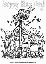 Maypole Colouring sketch template