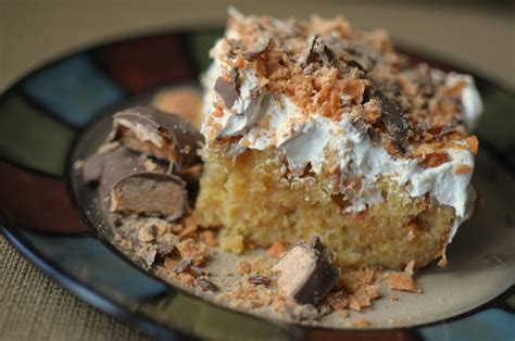 dishing  delicious butterfinger cake