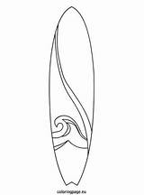 Surfboard Surf Outline Coloring Pages Template Board Clipart Clip Drawing Beach Printable Surfing Designs Tattoo Surfer Da Wave Boards Hawaiian sketch template