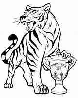 Premiership Tattoos Bigfooty Tiger sketch template