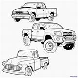 Truck Coloring Drawing Drawings Pages Trucks Draw Pickup Chevy Lifted Lowrider Step Rover Range Car Line Clipart Dodge Printable 4x4 sketch template