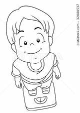 Clipart Boy Scale Weighing Kid Weight Body Coloring Illustration Royalty Bnp Studio Stock sketch template