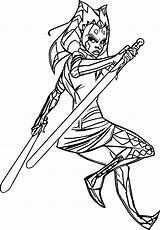 Ahsoka Tano Coloring Return Pages Wecoloringpage sketch template
