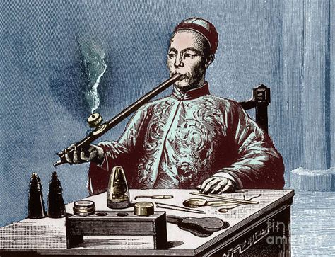 man smoking opium poster  science source
