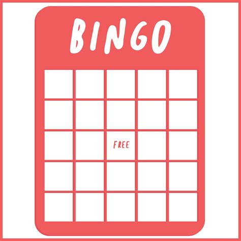 bingo template  printable