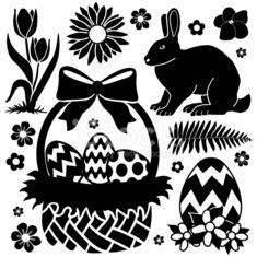 easter basket  bunny vector image royalty