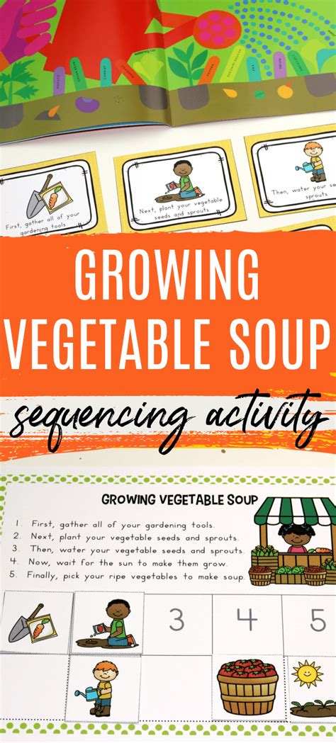 printable growing vegetable soup story sequence cards