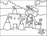 Coloring Beach Kids Summer Pages sketch template