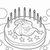 Mermaid Coloring Cake Birthday Little Pages Surfnetkids sketch template
