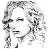 Swift Taylor Coloring Sketching Curly Hair sketch template