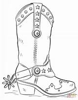 Cowboy Boot Coloring Boots Drawing Pages Hat Draw Printable Line Crafts Cowgirl Template Shoes Western Kids Supercoloring Sheets Outline Clip sketch template