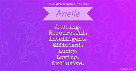 the hidden meaning of the name arielle namious