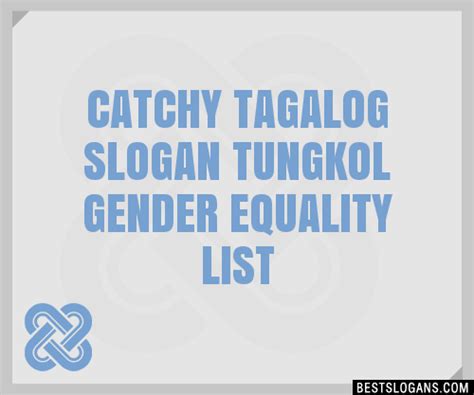 catchy tagalog tungkol gender equality slogans  generator