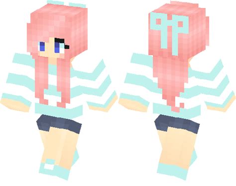 Pink Haired Blue Sweater Girl Minecraft Skin Minecraft Hub