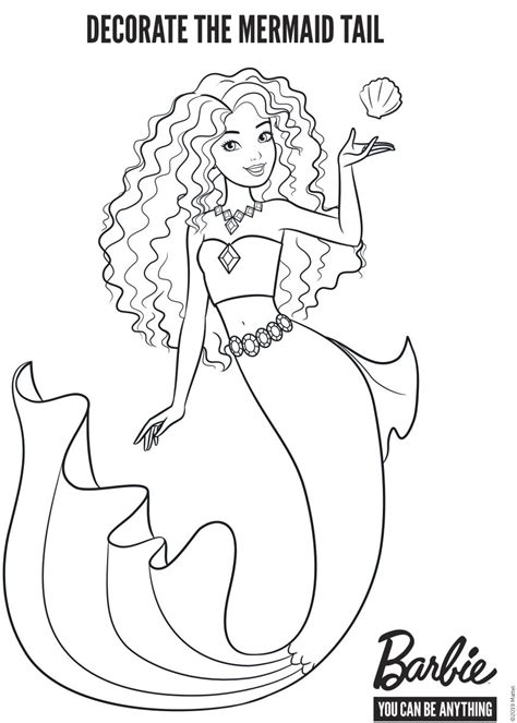 barbie  coloring pages  fun activity  kids mermaid coloring
