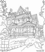 Victorian Authentic Favoreads Adults Designlooter Old Bosque Coloringart Mansiones Say sketch template