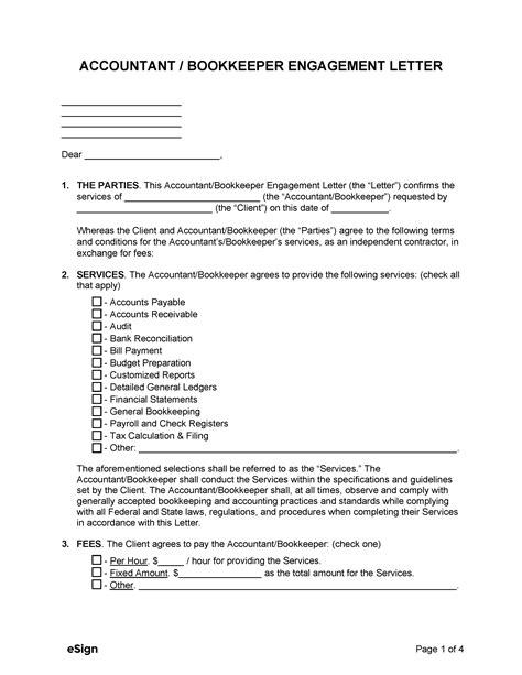 bookkeeping engagement letter template samples letter vrogueco