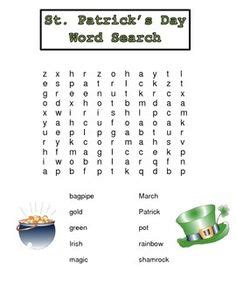 printable st patricks day word search word search