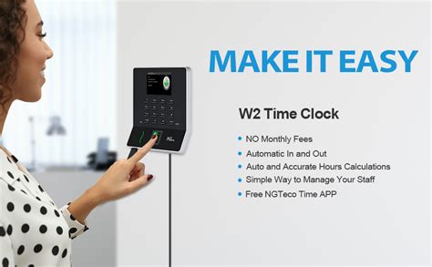 amazoncom ngteco time clock time card machine  fingerprint time
