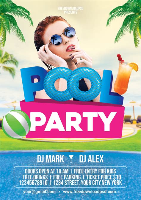 pool party flyer psd freedownloadpsdcom