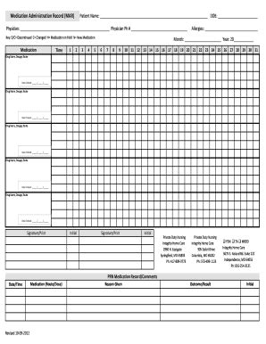 integrity home care medication administration record mar