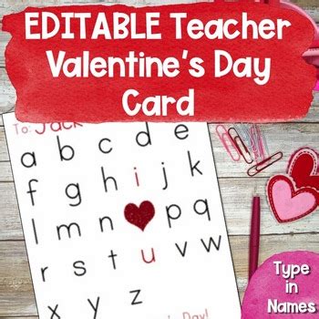 editable valentines cards  teachers printable teaching  blue