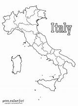 Italy Map Coloring Color sketch template