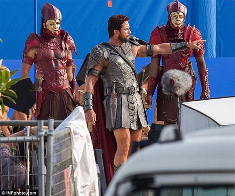 Gerard Butler Dons Roman Skirt To Film Gods Of Egypt