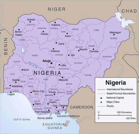detailed map  nigeria map  detailed nigeria western africa africa