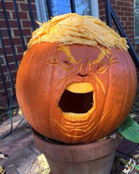 this donald trump pumpkin a trumpkin if you will is scarily