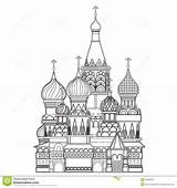 Moscow Cathedral Basil Saint Cathédrale Clipart Vector St Drawing Basils Para Google Moscou Dessin Sketch Russie Coloring Illustration Blanc Noir sketch template