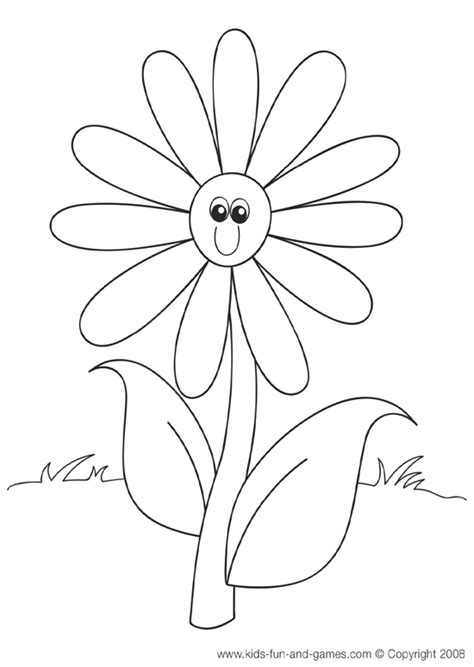 coloring pages worksheets simple flower coloring pages  kids