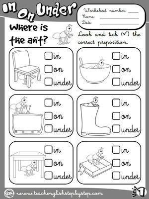 place prepositions worksheet  bw version english lessons