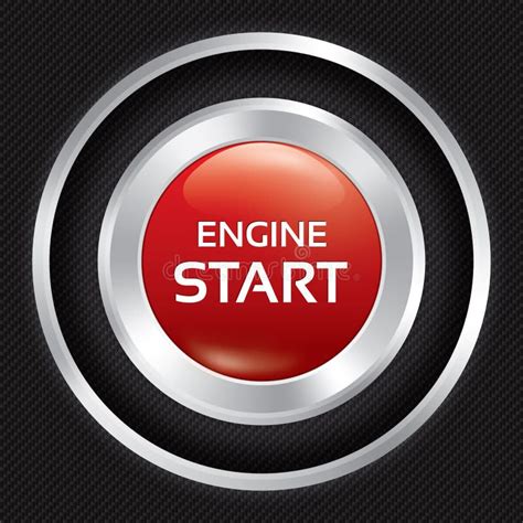 start engine button  carbon fiber background stock vector image
