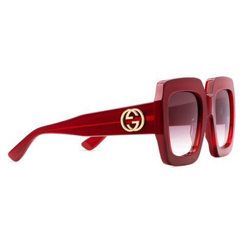 gucci square acetate sunglasses red gucci eyewear avvenice