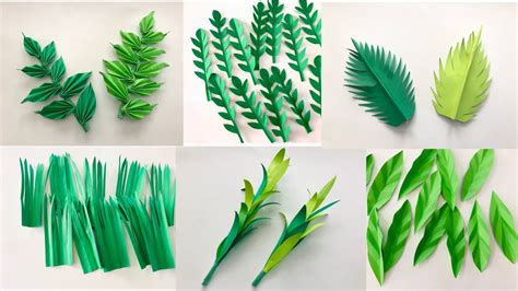 making  paper leaf leaves  craft projects youtube
