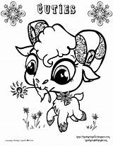 Coloring Goat Cute Getcolorings sketch template