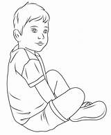 Coloring Child Pages Drawing Sitting Girl Down Kids Printable People Childs Template Boys Drawings Sketch Applesauce Popular Supercoloring Medium 75kb sketch template