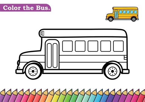 bus coloring page isolated coloring book color pages  kids school