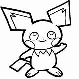 Pichu Coloring Pages Drawing Raichu Pikachu Pokemon Getdrawings Getcolorings Color sketch template