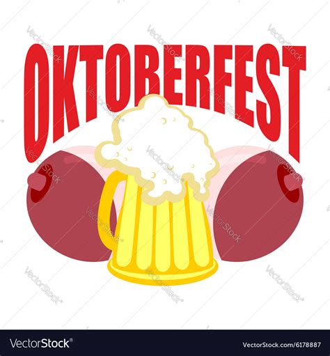 Oktoberfest Beer Mug Between Tits Symbol Of Beer Vector Image