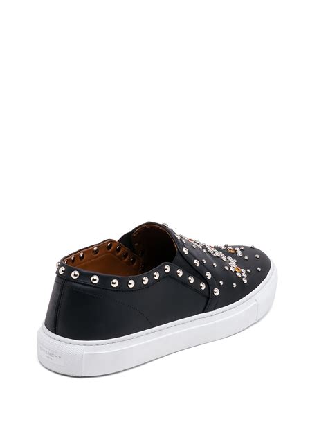 givenchy studded leather slip  sneakers  black  men lyst