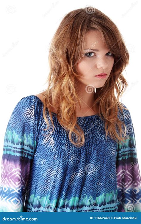 teen  blue stock photo image  attractive female