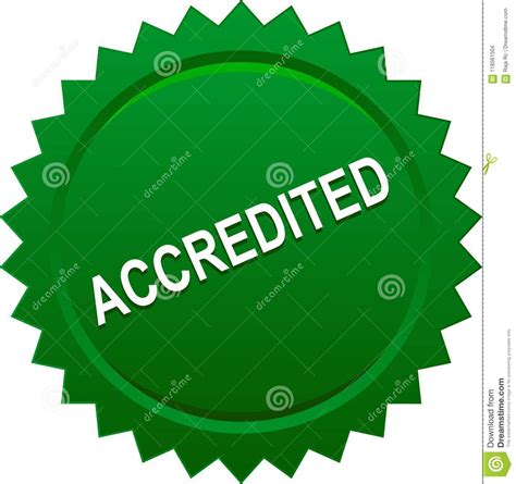 accredited seal stamp green stock vector illustration  granted button