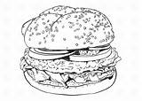 Hamburger Clipart Burger Coloring Drawing Pages Vector Outline 1939 Food Cartoon Burgers Fries Clip Dog Cliparts Library Chips Paintingvalley Drawings sketch template
