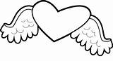 Coloring Pages Wings Hearts Heart Clipart Easy Drawings Cool Cliparts Flames Kids Adults Printable Valentine Clip Perfect Disney Teenagers Clipartmag sketch template